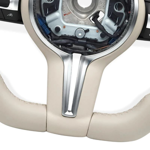 Volante Deportivo <span class=keywords><strong>Beige</strong></span> Compatible con BMW F30 F32 F10 F20 F22 F07 F01 E46 E90 M3 M4 M5 M7 Serie 3 Serie 5 Accesorios para Automóviles - Product Image 5