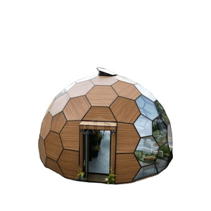 Lều khách sạn sang trọng mới khung hợp kim nhôm 8m mái vòm kính tổ ong gỗ 8m ngoài trời Glamping chống cháy hình cầu địa chất 15m 6m 5m - Product Image 1