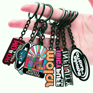 定制锌合金2D/3D硬搪瓷金属钥匙链标志信件夹钥匙圈纪念品定制个性化钥匙链 - Product Image 1