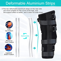 Attelle d'immobilisation du genou et de la jambe HKJD unisexe pour la récupération post-chirurgicale, les fractures du genou, l'instabilité, les lésions des ligaments croisés antérieurs (LCA), des ligaments croisés moyens (LCM), l'arthrite