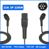 250V 16A 1 phase 3 phases EV câble IEC62196-2 Type2 connecteur de prise Portable Type 2 EV câble de charge 32A