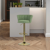 Chaise de bar pivotante contemporaine nordique en velours doré, réglable, pour salle à manger, bar à domicile, extérieur, hôtel, usage commercial, finition chromée