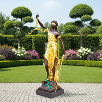 Statue d'art métallique sur mesure, taille réelle, bronze doré, statue de la Déesse de la Justice