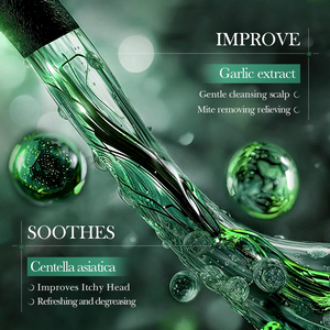 Shampoo apaisant anti-acariens à l'ail OEM SADOER 300mL Nettoyage en profondeur Nourrit Hydrate Éclaircissant Élimine les acariens Doux et lisse - Product Image 5