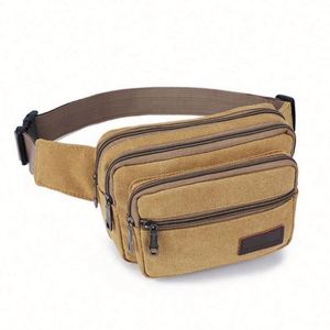 Riñonera Deportiva de Lona Resistente para Hombre, Color Caqui, con Logotipo Personalizado, para Actividades al Aire Libre - Product Image 3