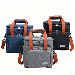 Insulated Lunch <b>Box</b> for Men Women - Leak-Proof <b>Cooler</b> Lunch Bag with 4 Pockets Adjustable Strap Ideal for Work Picnic Travel Med - Product Image 1