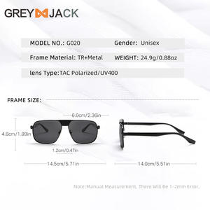 Gafas de sol polarizadas Greyjack para hombre, montura metálica negra, lentes TAC, protección UV400 para conducir, pescar, hacer ciclismo y salidas - Product Image 2