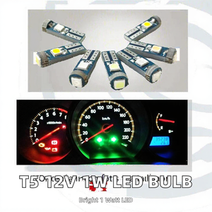 หลอดไฟ LED T5 3SMD 3030 ชิปสีน้ำเงิน 12V สำหรับแผงหน้าปัดรถยนต์ ไฟแสดงสถานะ ไฟเตือน ความสว่างสูง 1W รุ่น YD ใหม่ - Product Image 2
