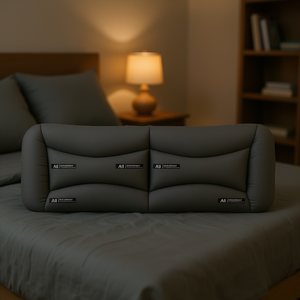 Coussin de tête de lit gris foncé 100% polyester, oreiller de lecture rectangulaire solide et lavable - Product Image 2