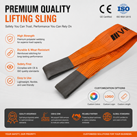 Sangle de levage en polyester double plis à œillets plats, norme EN 1492-1, 10 tonnes, sur mesure OEM, avec facteur de sécurité 7:1 pour grue