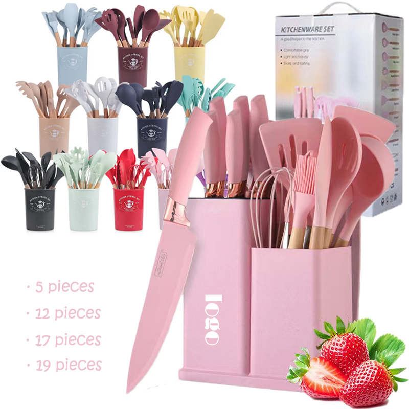 19 шт. силиконовые кухонные принадлежности кухонная утварь набор кухонной утвари посуда силиконовая кухонная утварь