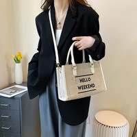 Sac fourre-tout d'été en toile de coton et de lin sacs à main pour dames sacs à bandoulière pour femmes