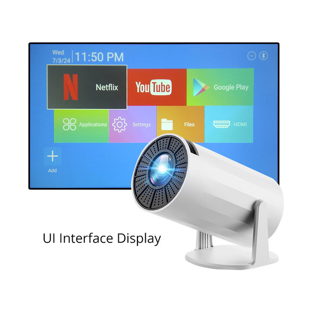 150 ANSI LED Android 11 WiFi Smart LCD Projector XP300 Pro Portable 4K Mini Home Theater Pocketable Design Built-in Speakers 3D