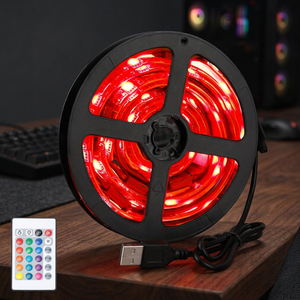 Striscia LED Retroilluminata Impermeabile da 2m, Luce RGB 16 Colori per TV 40-60 Pollici, Kit Illuminazione Monitor USB con Telecomando Incluso per Natale - Product Image 2