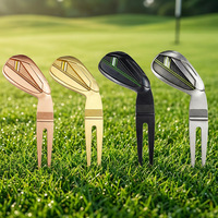 Marqueur de balle de golf personnalisé en alliage de zinc doré avec logo, outil de réparation de gazon pour sports de plein air
