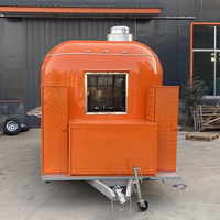 Remorque de restauration mobile, camion de crème glacée, camion de restauration rapide, remorque alimentaire ronde personnalisée pour hot-dogs