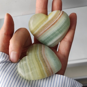 Factory Wholesale Price Hot Sale Promotion <b>High</b> Quality Caribbean Calcite Heart DIY Ornament <b>Healing</b> Crystal Figurine Gift - Product Image 3