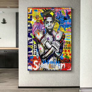 Carteles de Arte de grafiti para decoración del hogar, pintura en lienzo inspiradora de arte de pared de calle para sala de estar, rey de boxeo - Product Image 2