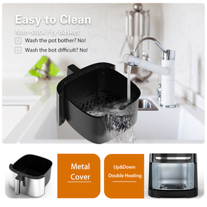 Nuova Friggitrice ad <span class=keywords><strong>Aria</strong></span> Multifunzione Elettrica 2025 con Funzione Grill, Schermo Digitale, Grande Capacità 10L, Forno in Acciaio Inossidabile - Product Image 2