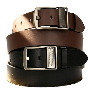 Cinturón de Cuero Genuino de Vaca de Primera Calidad, Estilo Vintage, de Lujo, con Hebilla Antideslizante de 3.8 cm, Ecológico, para Hombre, en Varios Colores - Product Image 2