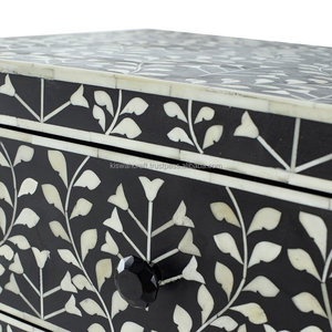 Cofre con incrustaciones de hueso hecho a mano, 2 cajones, sala de estar gabinete para, tocador con incrustaciones de hueso, muebles con incrustaciones de hueso de la India - Product Image 5