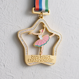 Vente en gros usine de médailles métalliques personnalisées en alliage de zinc, design de récompenses pour les compétitions sportives et de danse, médailles avec logo, trophées et plaques - Product Image 1
