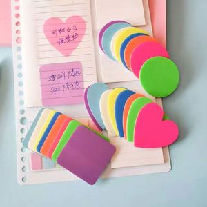 Pegatinas de Índice Transparentes Autoadhesivas en Forma de Corazón Fluorescente, Personalizables, para Oficina, Material Escolar, Marcadores de Notas - Product Image 1