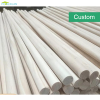 Bâtons en bois d'eucalyptus ronds écologiques de 70 à 220 cm de longueur pour drapeaux