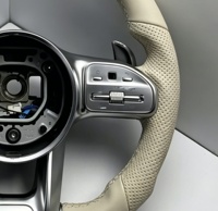 Volant de voiture adapté aux modèles Benz W205 C63 W213 E63 G63 GLS63S GLA45 A45 E43 G55 G63 W204 W223, volant en cuir