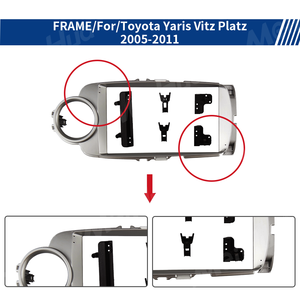 Nuovo Arrivo: Cornice in Plastica per Autoradio con <span class=keywords><strong>Accessori</strong></span> e Cavi per <span class=keywords><strong>Toyota</strong></span> <span class=keywords><strong>Yaris</strong></span> 2012-2017, Lettore DVD per Auto - Product Image 5