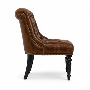 Sillón Chesterfield Hecho a Mano para Sala de Estar, Cuero Genuino de Búfalo, Estructura de Madera Maciza, Colores Personalizados, Estilo Vintage de Lujo - Product Image 3