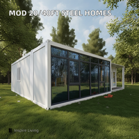 Maison conteneur modulaire de luxe en acier de 20 pieds, design Asie du Sud-Est, respirante et démontable, pour camping, écoles et appartements