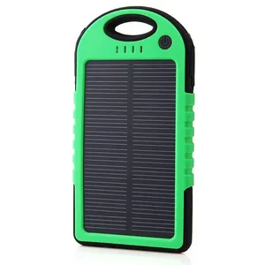 2023 Banco de energía solar 3000/5000mAh Cargador de teléfono solar a prueba de agua 5000mAh con anillo D 2 puerto USB