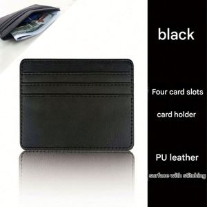 Cartera de Cuero para Múltiples Tarjetas, Colores Sólidos, Tarjetero de Cuero Sintético, Cartera con 4 Ranuras, Monedero de Bolsillo, Diseños con Logotipo Personalizado - Product Image 2