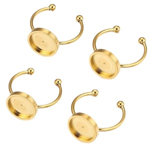 Stainless Steel Adjustable Ring Settings Gold Tone Blank Base 8/10/12mm Glass Cabochons Bezels <strong>Jewelry</strong> Making <strong>Supplies</strong> - Product Image 4