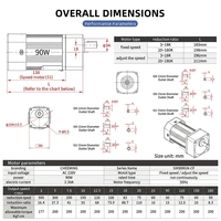Moteur à induction micro-AC 90W avec boîte de vitesses 220V/380V, moteur à réduction de couple élevé pour systèmes de tri en entrepôt