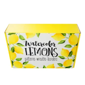 Caja de cartón de embalaje de papel corrugado de fruta de limón personalizada, estructura rígida con protección UV para envío por correo global