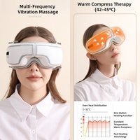 Masseur oculaire intelligent, chaleur, vibration, télécommande sans fil, alimentation USB, compresse chaude constante 42-45°C, 5 modes, 3 intensités