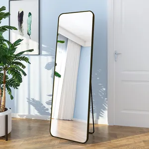 Alumínio liga ouro espelho permanente espelho de parede decorativo comprimento total