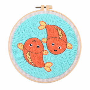 Kit de broderie Punch Needle 12 Constellations du Zodiaque en tissu pré-imprimé, cerceau en bambou, fil et outils – Décoration d'intérieur, cadeau - Product Image 1