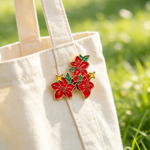 Broche décorative personnalisée en forme de plante et de fleur de dessin animé, <span class=keywords><strong>iris</strong></span> et fleur de cerisier, pour sacs de filles, accessoires vestimentaires, vente en gros - Product Image 4
