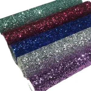 Hot sells pu glitter leather fabric for shoes bags glitter wallpaper