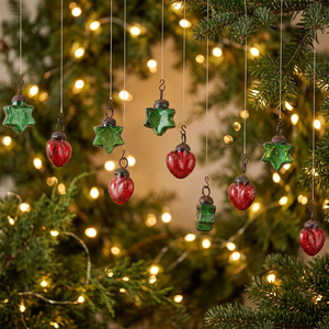 Décoration de Noël miniature en verre multicolore de qualité supérieure, faite à la main, sans rouille, formes variées, GSET-576 - Product Image 2