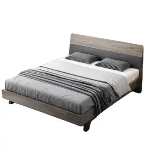 北欧现代风格滚动平台床，带储物1.8和1.5米卧室家具简单床架木床