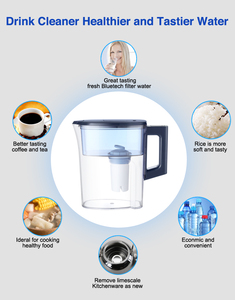 Pichet filtrant à eau manuel en plastique de 3,5 L pour la cuisine - Filtre à charbon actif pour purificateur d'eau potable - Product Image 3