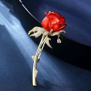 Broches et épingles pour hijab musulman, en zircon cubique étincelant de haute qualité, motif fleur rose, pour femmes, décoration de mariage - Vente chaude - Product Image 4