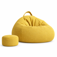 Ensemble pouf et repose-pieds en EPP, en coton et lin, non compressible, siège portable pour appartement, home cinéma, lecture