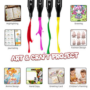 Suministros de <span class=keywords><strong>marcadores</strong></span> de arte 80 168 262 colores <span class=keywords><strong>Marcadores</strong></span> a base de alcohol Juego de pintura de arte <span class=keywords><strong>Marcadores</strong></span> de doble punta para bolígrafos para colorear de artistas - Product Image 4