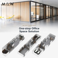 Système de cloisons de bureau en verre moderne M&W, cloison de bureau en panneaux de bois, espace de travail commercial, bureau privé, solution de mobilier de bureau