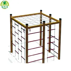 De Meest Uitdagende Houten Klimrek/Nieuwe Mode Indoor/Outdoor Speeltuin Klimmen Frames Voor Kinderen (Qx-077C)